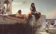 Benjamin Constant Une terasse au Maroc le soir (mk32) china oil painting reproduction